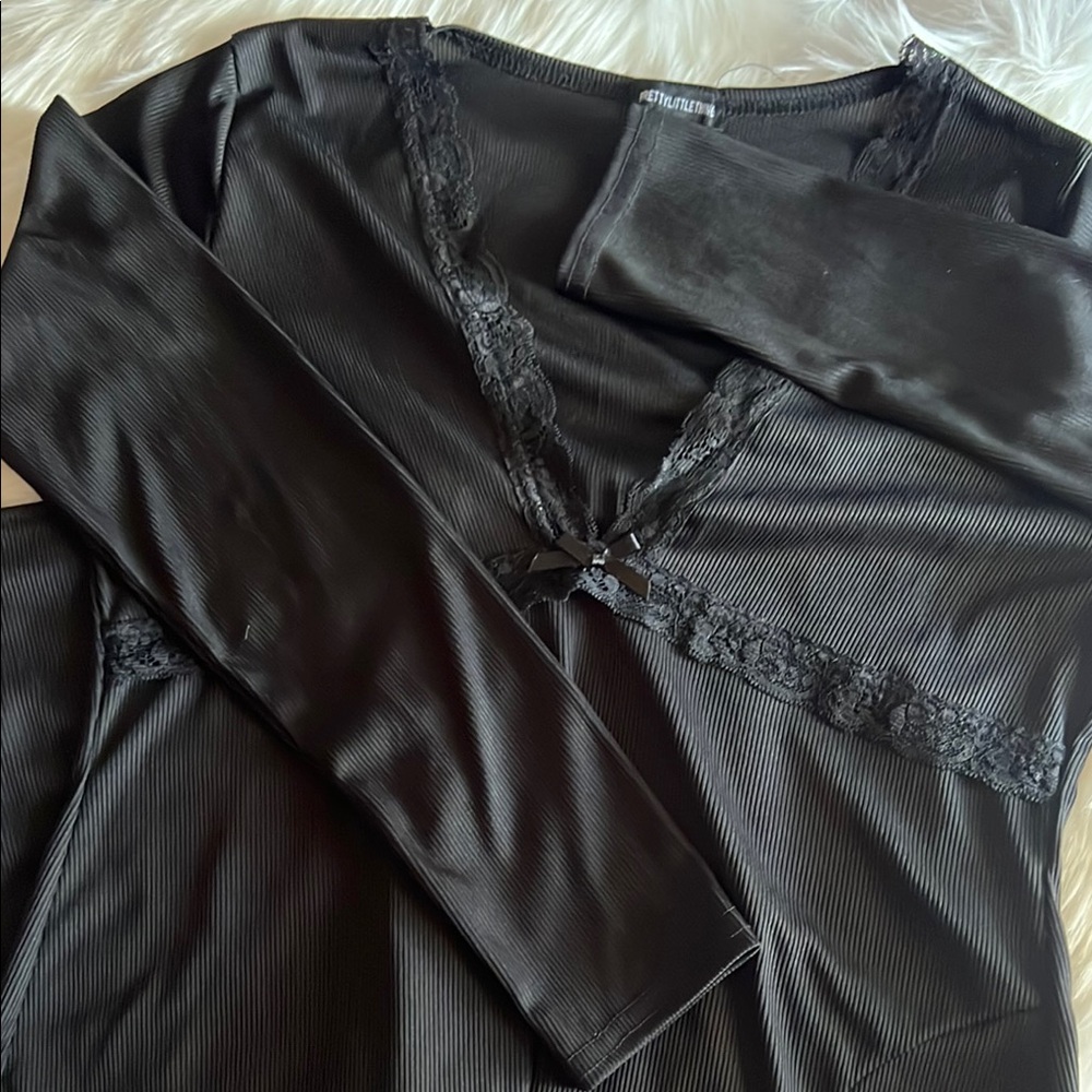 BRAND NEW Black Lace Trim Dress